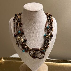 Bohemian Multi-Strand Beaded Necklace